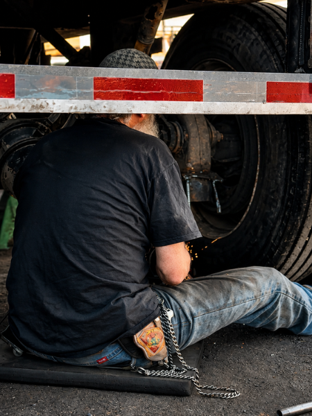 Welding and repairing semi trailer axle Plano TX